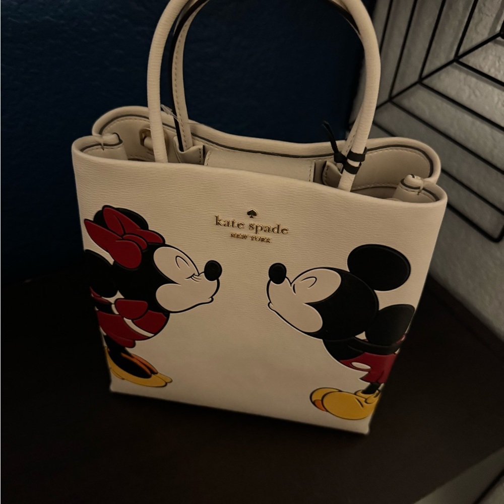 kate spade cream Mickey & Minnie Kiss Mini Tote